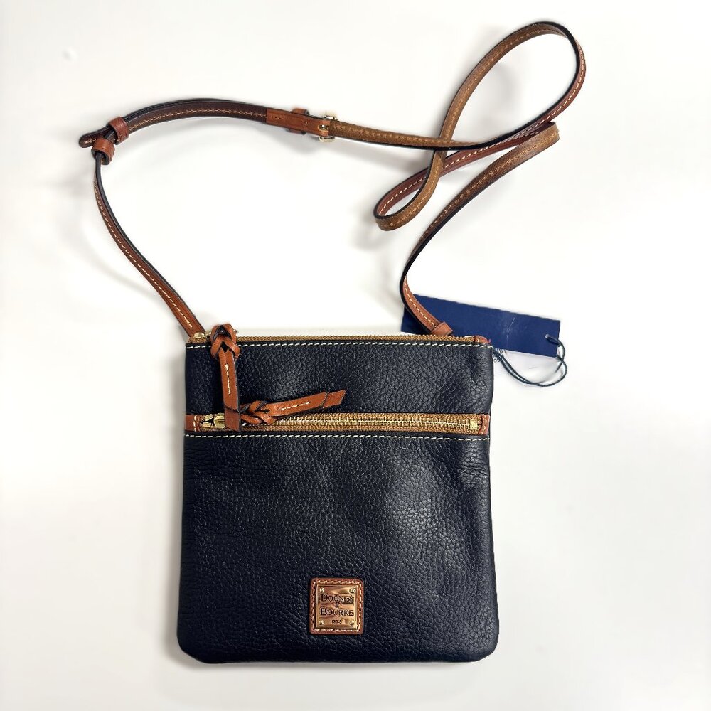 Dooney & Bourke Leather Pebble Grain Double Zip Crossbody